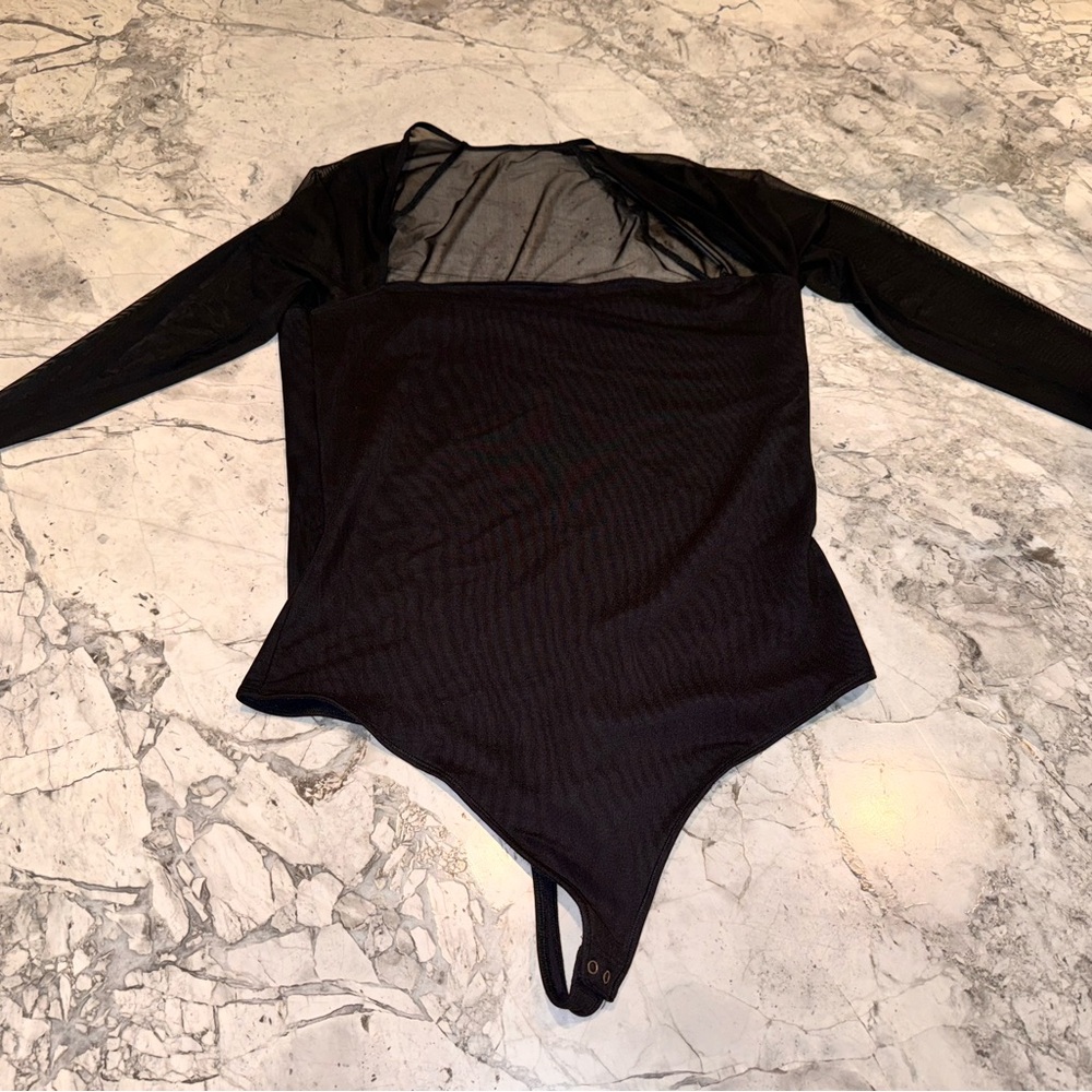 Black Abercrombie bodysuit with mesh